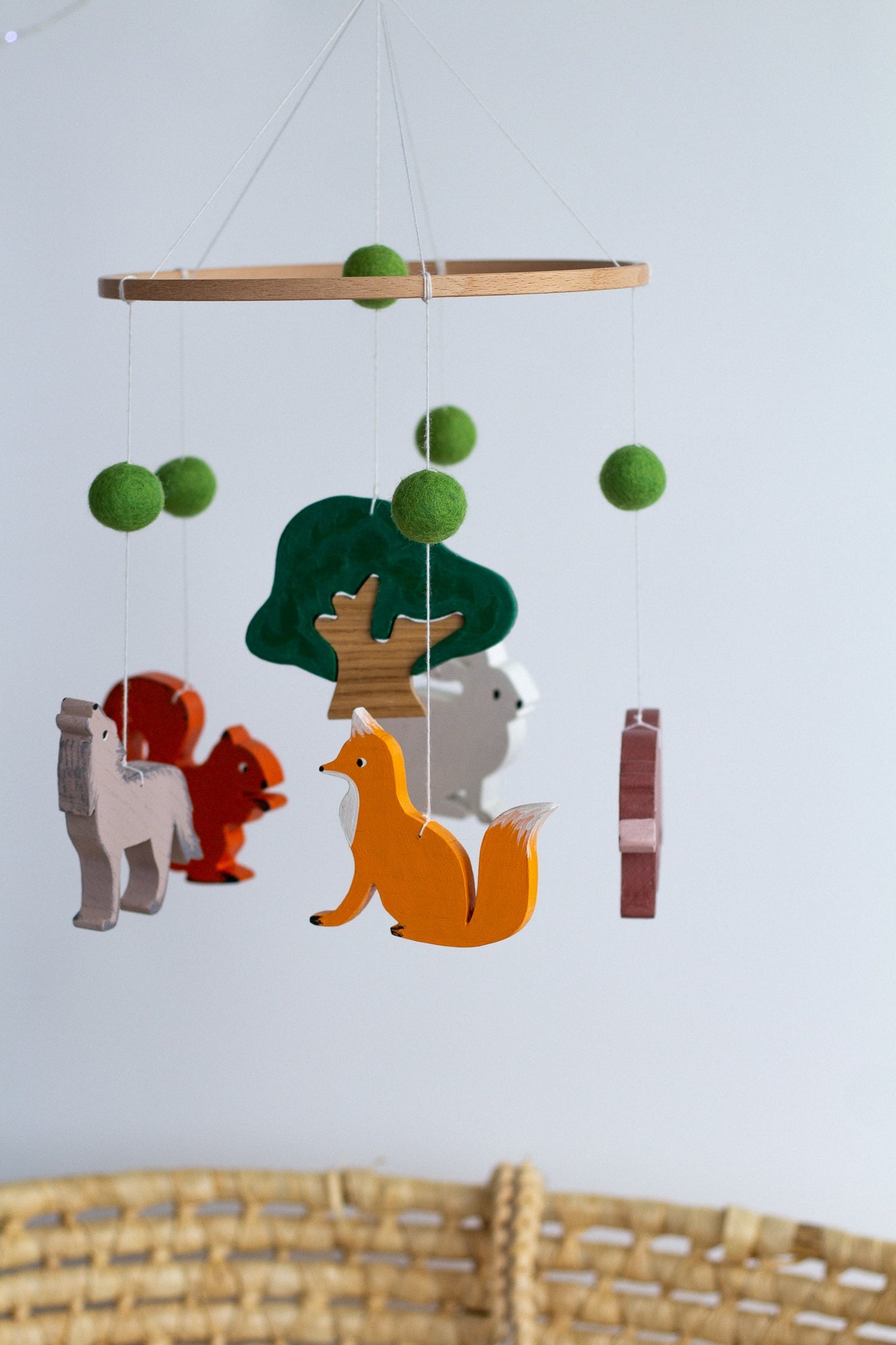 Woodland Wooden Baby Mobile - WoollyFox